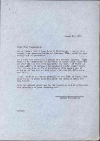 Carta dirigida a Annabelle Whitestone, 29-03-1971