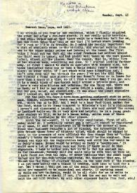 Carta dirigida a Aniela, Arthur y Alina Rubinstein. Los Angeles, California (Estados Unidos), 13-09-1964