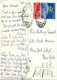Postal dirigida a Kathryn Cardwell. Padua (Italia), 11-09-1958