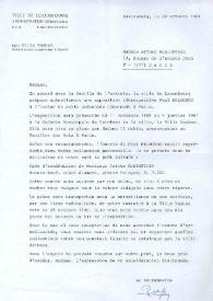 Carta dirigida a Aniela Rubinstein. Luxemburgo (Luxemburgo), 20-10-1986