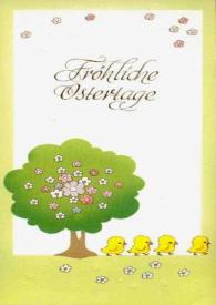 Tarjeta de felicitación dirigida a Aniela Rubinstein. Reinach (Suiza), 12-04-1987