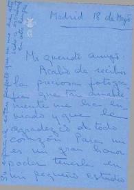Carta dirigida a Arthur Rubinstein. Madrid (España), 10-03-1959