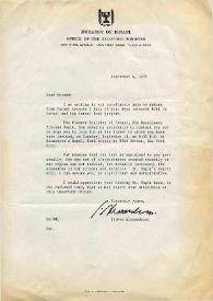 Carta dirigida a Arthur Rubinstein. Nueva York, 04-09-1970