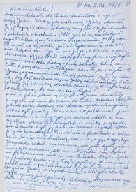 Carta dirigida a Aniela Rubinstein. Varsovia (Polonia), 02-05-1981