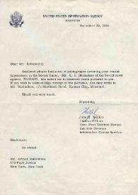 Carta dirigida a Arthur Rubinstein. Washington D. C., 29-12-1964