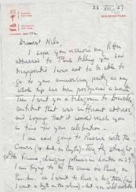 Carta dirigida a Aniela Rubinstein. Clayton (Nueva York), 26-07-1957