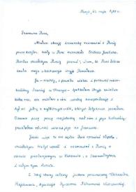 Carta dirigida a Aniela Rubinstein. París (Francia), 25-05-1988