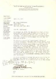 Carta dirigida a Arthur Rubinstein. Los Angeles (California), 15-04-1975
