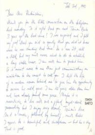 Carta dirigida a Aniela Rubinstein, 03-02-1990