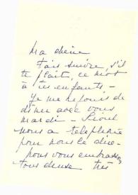 Carta dirigida a Aniela Rubinstein. Le Verniaz sur Evian, 04-07-1961
