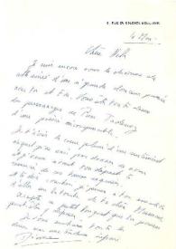 Carta dirigida a Aniela Rubinstein. París (Francia), 04-05-1962