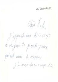 Carta dirigida a Aniela Rubinstein. París (Francia), 20-10-1971