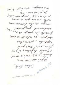 Carta dirigida a Aniela Rubinstein. París (Francia), 06-07 -1975
