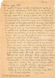 Carta dirigida a Aniela Rubinstein, 25-08-1954