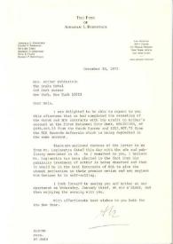 Carta dirigida a Aniela Rubinstein. Nueva York, 28-12-1972