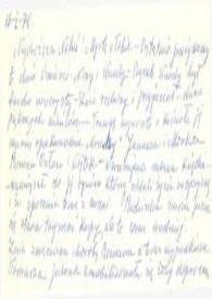 Carta dirigida a Aniela Rubinstein. Podkowa Lesna (Polonia), 16-01-1978