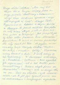 Carta dirigida a Aniela y Arthur Rubinstein. Straszkòwek (Polonia), 01-12-1966