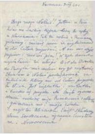 Carta dirigida a Aniela Rubinstein. Varsovia (Polonia), 09-12-1960
