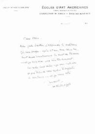 Carta dirigida a Aniela Rubinstein. Fontainebleau (Francia), 10-07-1960