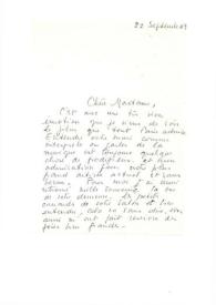 Carta dirigida a Aniela Rubinstein, 22-09-1969
