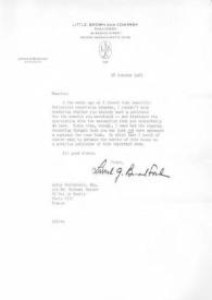 Carta dirigida a Arthur Rubinstein. Boston (Massachusetts), 28-10-1969