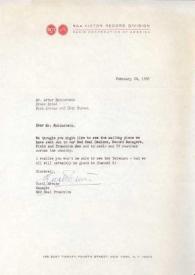 Carta dirigida a Arthur Rubinstein. Nueva York, 20-02-1968