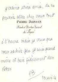 Tarjeta dirigida a Aniela Rubinstein. París (Francia), 13-06-1957