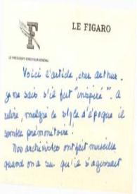 Tarjeta dirigida a Arthur Rubinstein. París (Francia), 08-07-1963