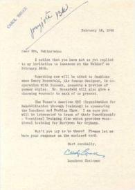 Carta dirigida a Aniela Rubinstein, 18-02-1946
