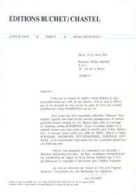 Carta dirigida a Michel Rainer. París (Francia), 11-03-1971