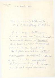 Carta dirigida a Aniela, Arthur, Johnny y Alina Rubinstein. Sintra (Portugal), 20-04-1959