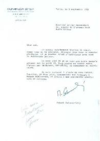 Carta dirigida a Arthur Rubinstein. París (Francia), 09-09-1969