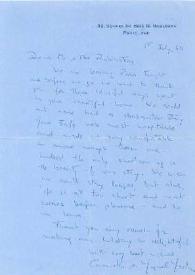 Carta dirigida a Aniela y Arthur Rubinstein. París (Francia), 01-07-1964