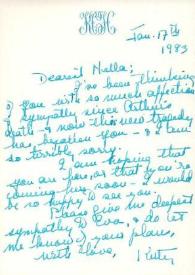 Carta dirigida a Aniela Rubinstein, 17-01-1983
