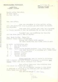 Carta dirigida a Arthur Rubinstein. Roma (Italia), 18-03-1963