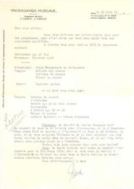 Carta dirigida a Arthur Rubinstein. Roma (Italia), 22-03-1963