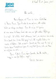 Carta dirigida a Arthur Rubinstein. Laval (Canadá), 21-01-1981