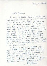 Carta dirigida a Aniela Rubinstein. París (Francia), 04-11-1969