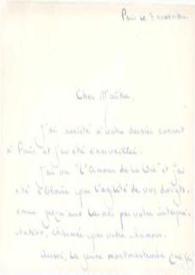 Tarjeta dirigida a Arthur Rubinstein. París (Francia), 03-11-1969