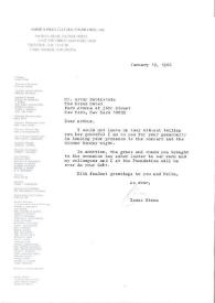 Carta dirigida a Arthur Rubinstein. Nueva York (Estados Unidos), 19-01-1966