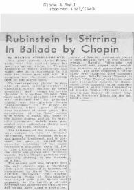 Rubinstein is stirring in Ballade by Chopin