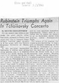Rubinstein triumphs again in Tchaikovsky concerto