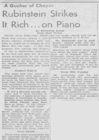 A Gusher of Chopin : Rubinstein Strikes It Rich... on Piano