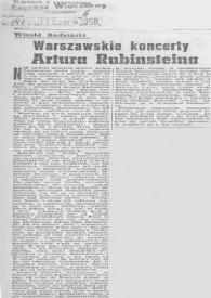 Warszawskie koncerty Artura Rubinsteina (Arthur Rubinstein)