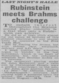 Rubinstein meets Brahms challenge
