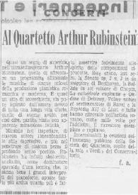 Al quartetto Arthur Rubinstein