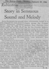 Rubinstein : story in sensuous sound and melody