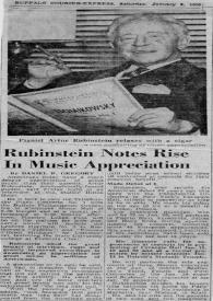 Rubinstein notes rise in music appreciation