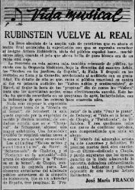 Rubinstein vuelve al Real