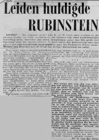 Leiden huldigde Rubinstein